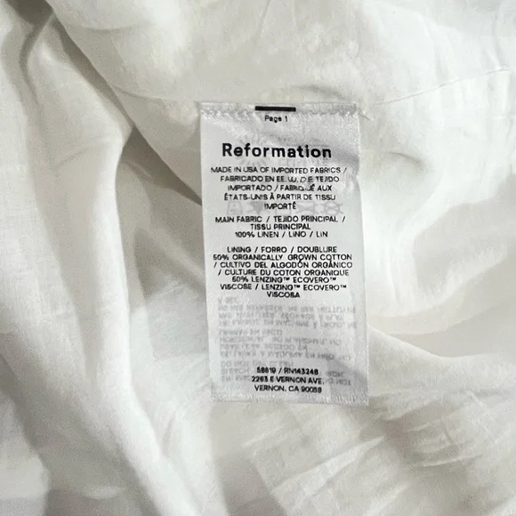 Reformation Arya Linen Mini Dress size 10 in White - casafrato.com.br Reformation Arya Linen Mini Dress size 10 in White - casafrato.com.br
